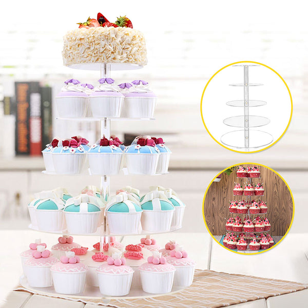 3-6 Tiers Acrylic Cake Stand Storage Rack Wedding Party Decorations Dessert Display Holder