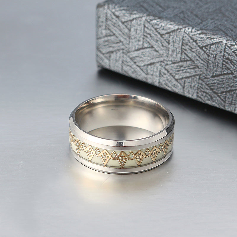 Punk Stainless Steel Luminous Ring Cool Men's Ring Jewelry for Unisex