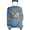 Honana Denim 3D Cute Cat Dog Elastic Luggage Cover Trolley Case Cover Warm Travel Suitcase Protector
