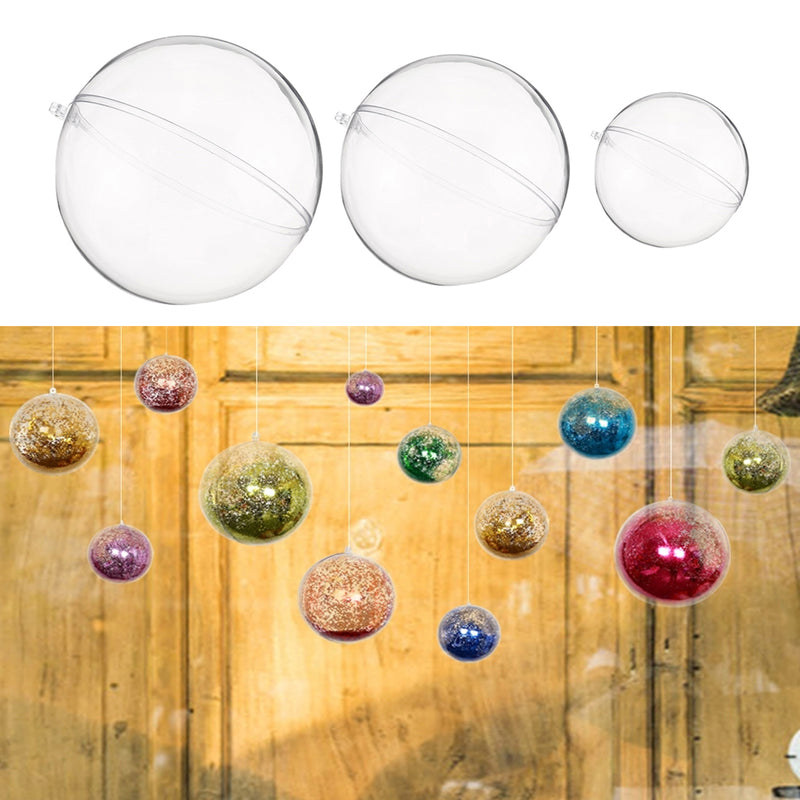 10Pcs 50/70/100/120mm Christmas Magic Ball Clear Transparent Tree Balls Bauble Christmas Ornament Home Decorations Gift