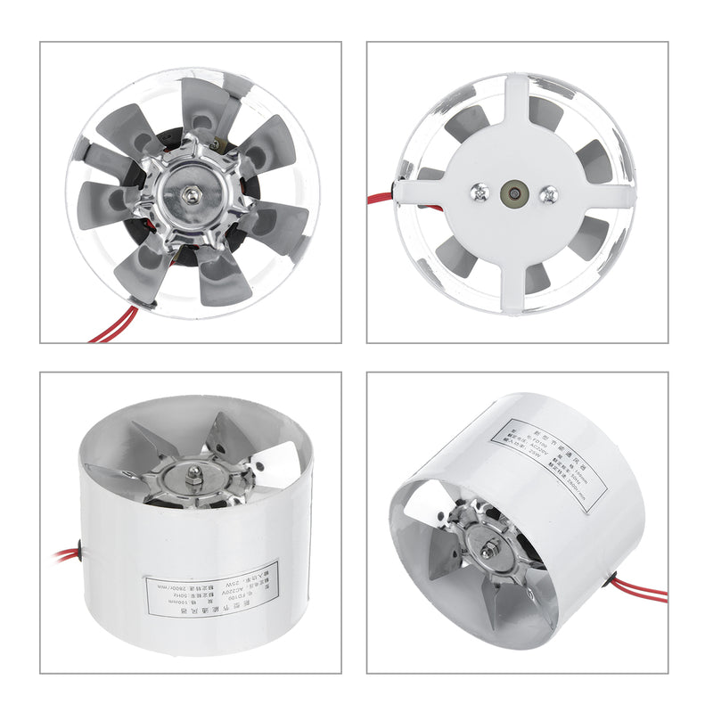 220V 100mm/4'' Round Exhaust Duct Vent Fan High Speed Ventilation Fan Kitchen Room
