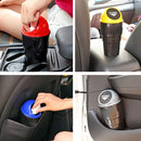 Round Car Trash Bag Can With Lid Garbage Dust Bin Storage Barrel Fits Cup Holder
