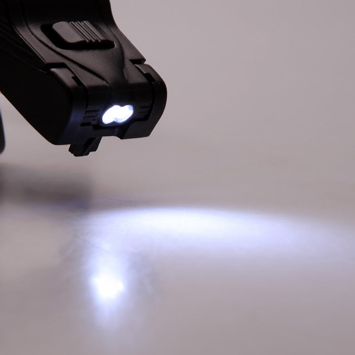 9892B 1.0/1.5/2.0/2.5/3.5X Headbrand Magnifier Magnifying Glass Eye Repair Loupe 2 LED Light