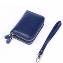 High Quality Genuine Leather Women Double Zipper Around Handbag Card Holder Wallets Coin Purse