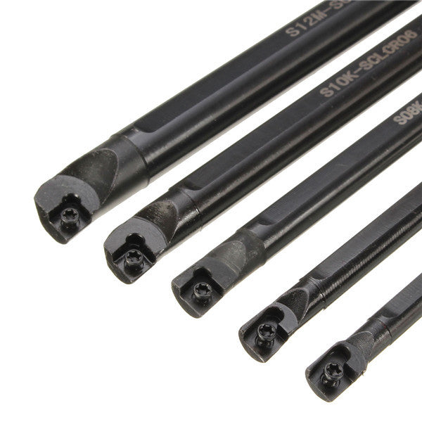 5pcs SCLCR 6/7/8/10/12mm Lathe Boring Bar Tunring Tool With 5pcs CCMT0602 Insert