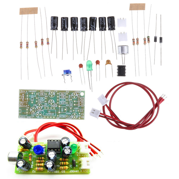 Microphone Pickup Audio Microphone Amplifier Module DIY Kit Dual Track Output Gain Adjustable DC 12V 3.5mA MIC Sound Voice