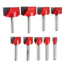 Drillpro 9pcs 6mm Shank Bottom Cleaning Router Bit Set Wood Milling Cutter Woodworking Tools