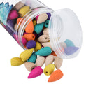 200Pcs/Box Backflow Incense Cones Waterfall Incense 8 Mixed Natural Cones Home Furnace Burner Fragrant Incense