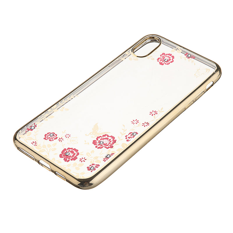 Bakeey Flowers Translucent Shockproof Soft TPU Back Cover Protective Case for iPhone XS Max