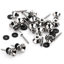 Guitar Bass Chrome Metal End Pin Strap Buttons Locks Cushion Screws (16Pcs) R6Z5