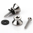 Guitar Bass Chrome Metal End Pin Strap Buttons Locks Cushion Screws (16Pcs) R6Z5