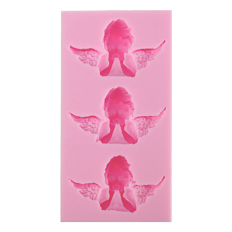 3 Colors 4-Angels Silicone Mold Chocolate Candy Fondant Square Round Rectangle Baking Tools