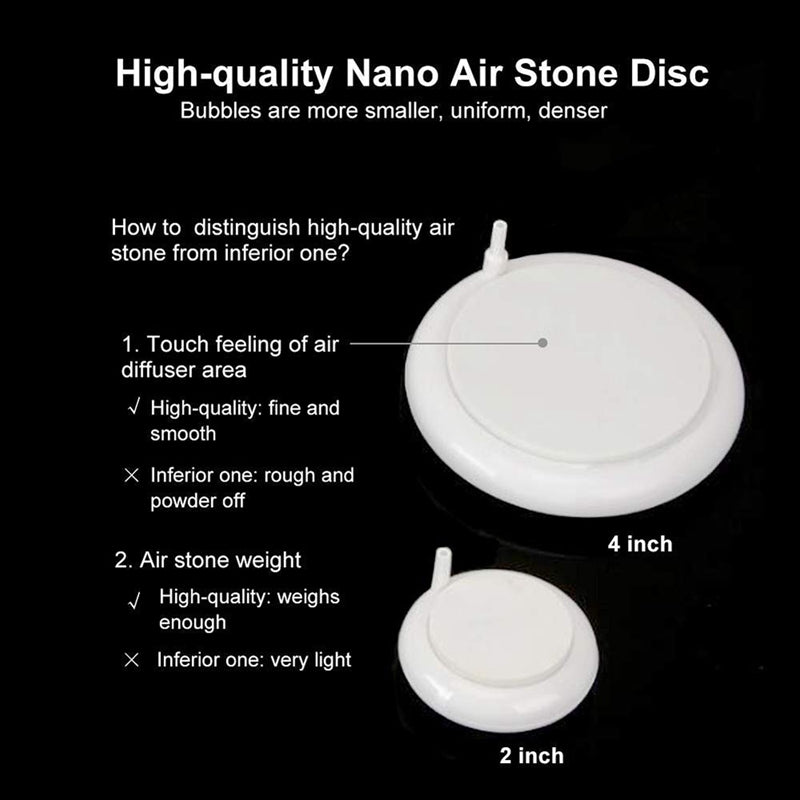 Aquarium Air Stone Kit, Fish Tank Bubbler, Nano Furnace Flue Round Air Ston