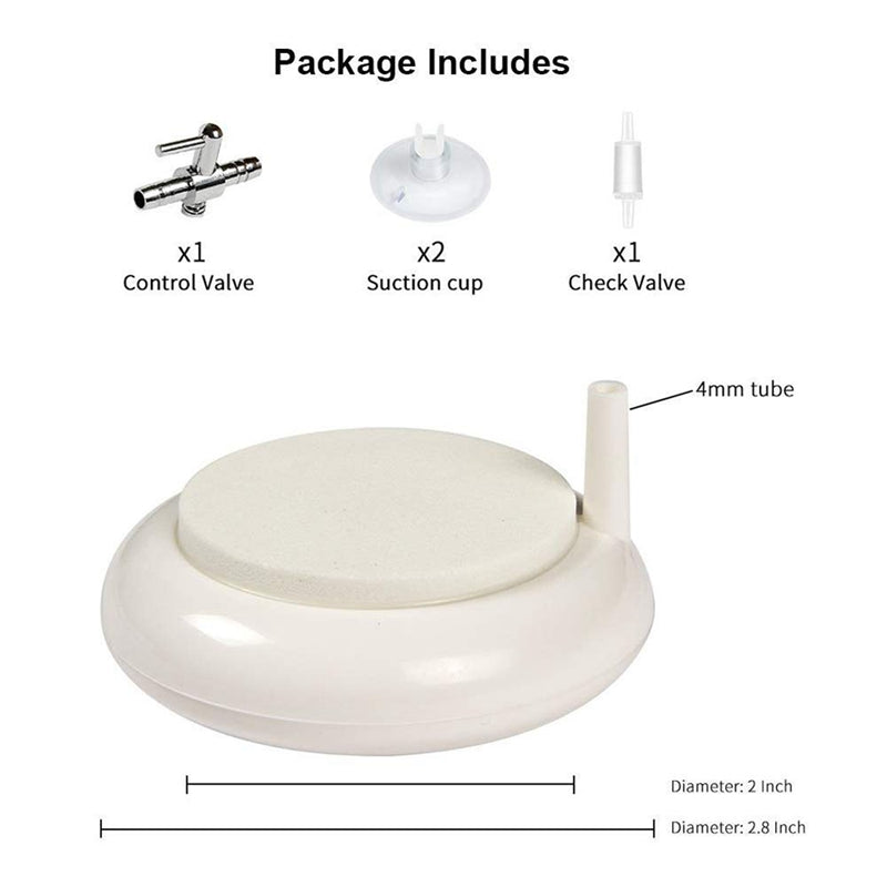 Aquarium Air Stone Kit, Fish Tank Bubbler, Nano Furnace Flue Round Air Ston