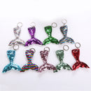 Sequins Mermaid Tail Keychain Charms Paillette Pendants Keyring Diy Mermaid B1P8