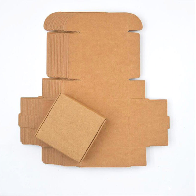 100Pcs Kraft Paper Box Nice Kraft Box Packaging Box Small Size-brown P9M7