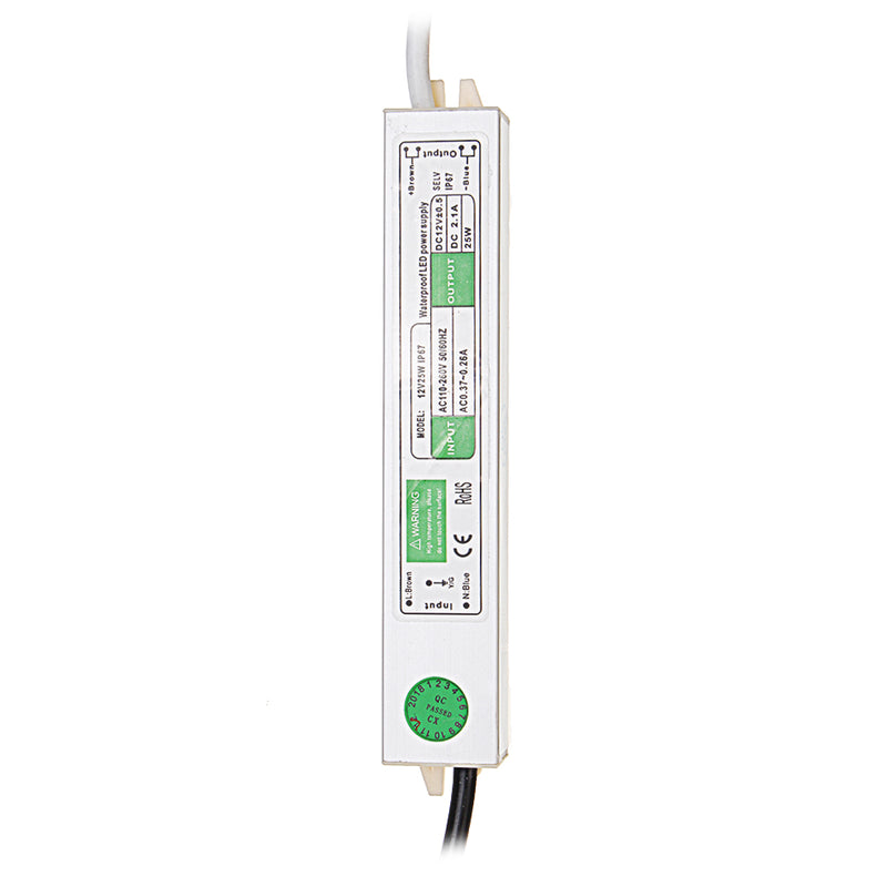 AC110V-240V to DC12V 24W 2A LED Waterproof Switching Power Supply 181*30*20mm