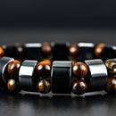 Simple Style Black Magnet Stone Chain Tiger's Eye Beads Health Care Bracelet for Men Women