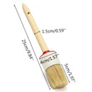 Wooden Handle Wax Brush Round Paint Chalk Oil Bristle Tool Kit for Coating Clearning