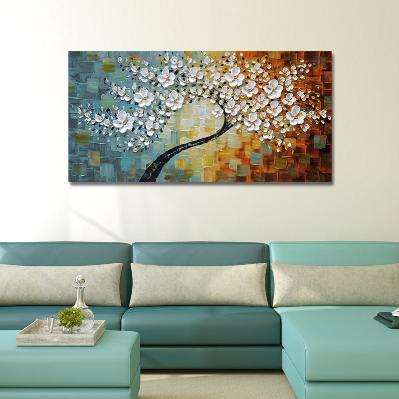Hand Painted Oil Paintings Floral Modern Stretched Canvas Wall Art For Home Decoration Paintings