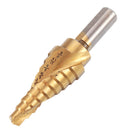 Drillpro 6pcs 1/8 to 1-3/8 Inch Upgrade Step Drill Titanium Spiral Grooved Step Drill Bit Set with Automatic Center Punch and Aluminum Case
