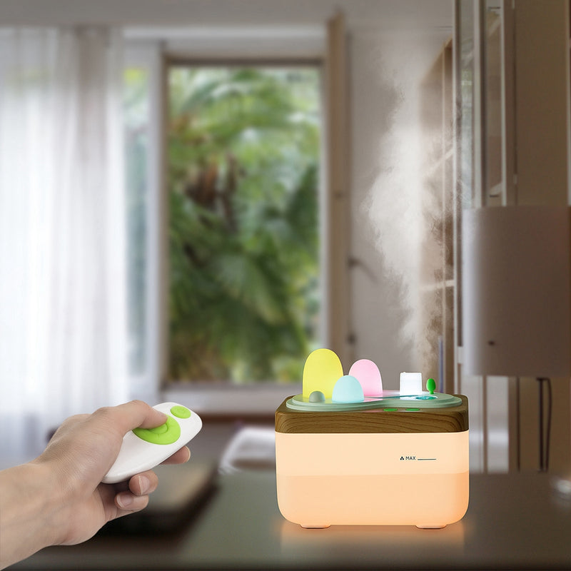 Novelty Mini Remote Control LED Humidifier Night Light Oil Aroma Diffuser Aromatherapy Air Mist Purifier