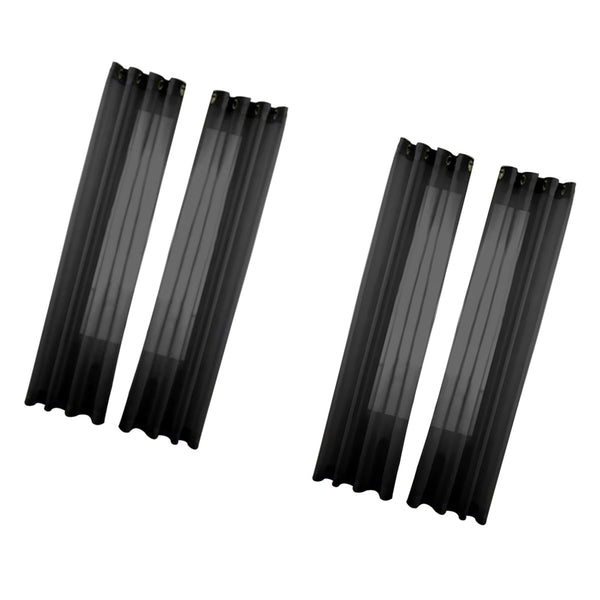 2 x Black Sheer Eyelet Curtain Door Valance Gauze Tulle Decor Living Bedroom