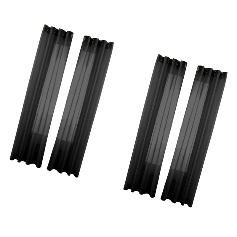 2 x Black Sheer Eyelet Curtain Door Valance Gauze Tulle Decor Living Bedroom