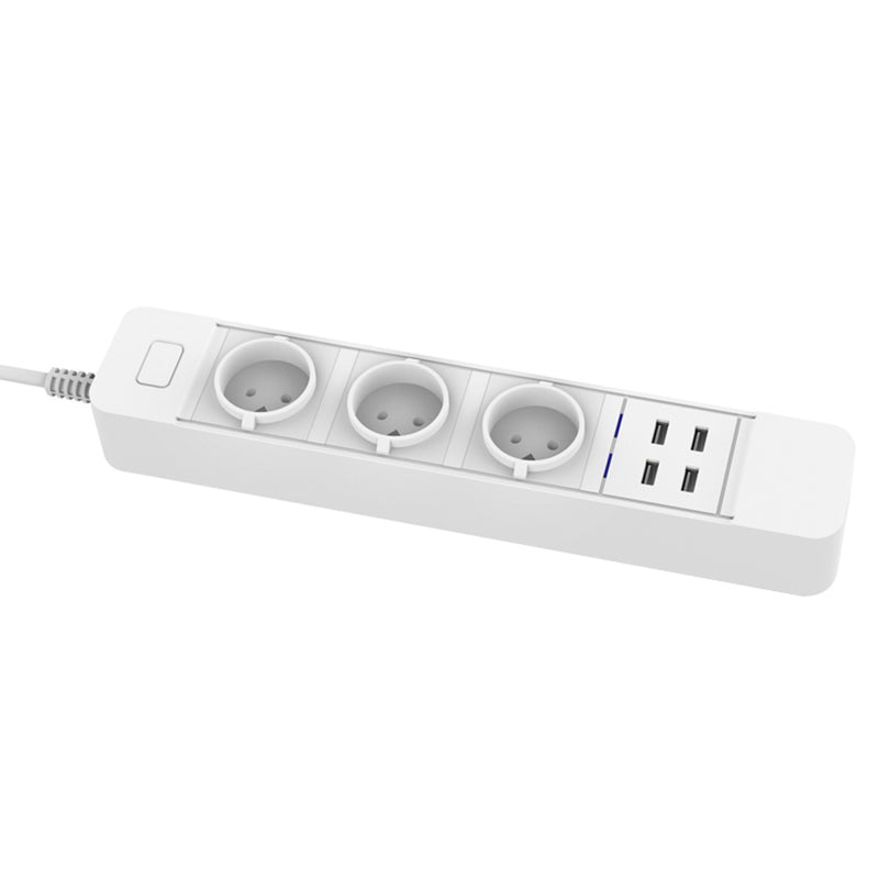 DHEKINGD D555 Smart WIFI App Control Power Strip with 3 EU Outlets Plug 4 USB Fast Charging Socket Work Power Outlet