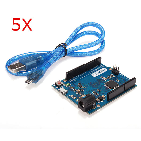 5Pcs Leonardo R3 ATmega32U4 Development Board With USB Cable For