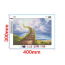 5D Diy Full Round Diamond Painting Flower Vine Ladder Sky Sea Embroidery Fu