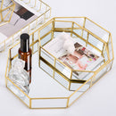 Nordic Style Glass Copper Geometry Storage Baskets Box Simplicity Style Hom W1Q7