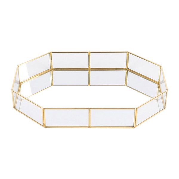 Nordic Style Glass Copper Geometry Storage Baskets Box Simplicity Style Hom W1Q7