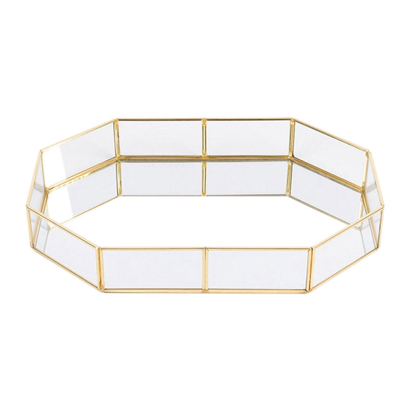 Nordic Style Glass Copper Geometry Storage Baskets Box Simplicity Style Hom W1Q7