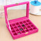 Velvet Glass Carboard Rings Earring Pendant Jewelry Collect Box Showcase