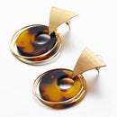 Punk Style Personality e-Sequins Round Pendant Earrings Women Round Acrylic A9H3