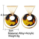 Punk Style Personality e-Sequins Round Pendant Earrings Women Round Acrylic A9H3