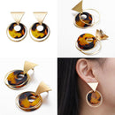 Punk Style Personality e-Sequins Round Pendant Earrings Women Round Acrylic A9H3