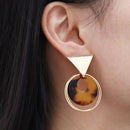 Punk Style Personality e-Sequins Round Pendant Earrings Women Round Acrylic A9H3