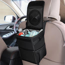 Leak Proof Vinyl Inside Lining Stable Black Car Trash Garbage Can Bag Closeable Lid 12 X 10.6 X 2.3CM