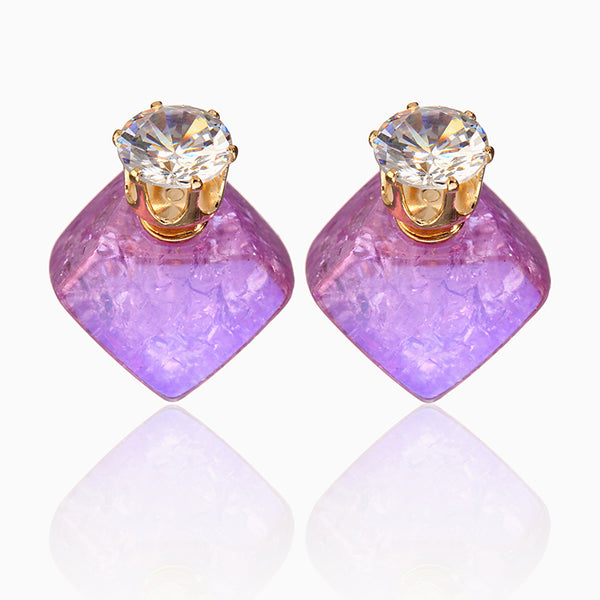 Zircon Crystal Ear Stud Diamond Smooth Earrings