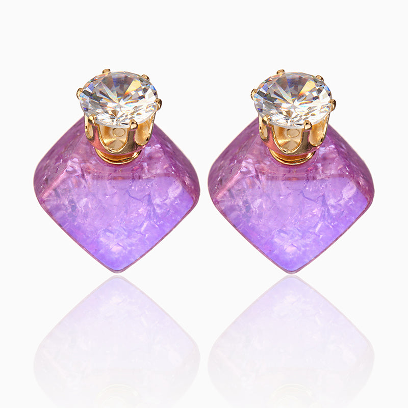 Zircon Crystal Ear Stud Diamond Smooth Earrings