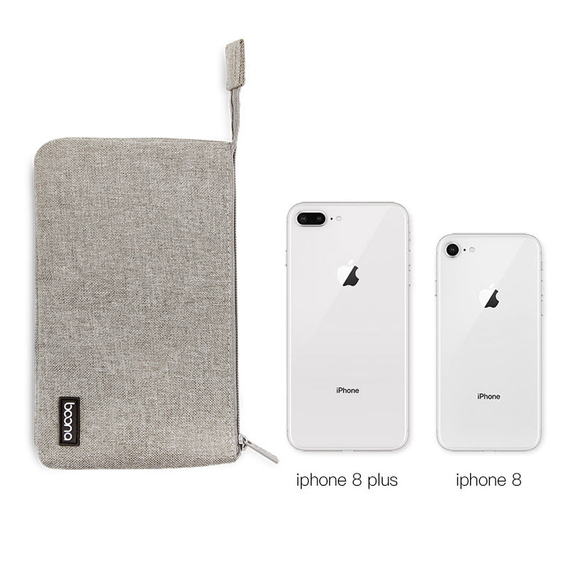 Boona 20.8*12.5cm Double Layer Digital Accessories Storage Bag Power Bank Earbuds USB Charger USB Cable Organizer Travel Bag