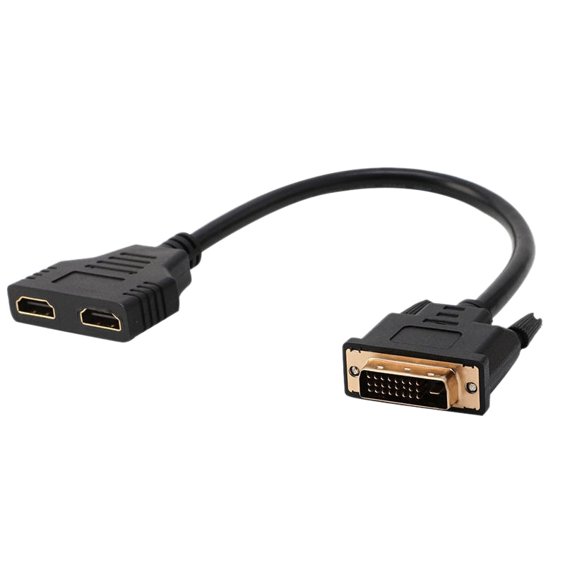 Dvi-D Male (24+1) To Two Hdmi Dual Female Y-Splitter Video Cable Adapter 30 D1N8