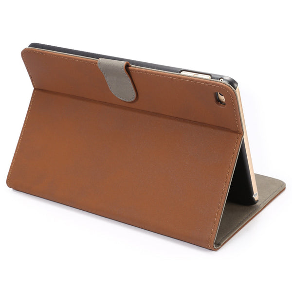 ENKAY PU Retro Matte With Card Slot & Bracket Smart Sleep Protection Cases For iPad Mini 4