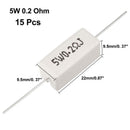 Map 5W 0.2 Ohm Power Resistor Ceramic Cement Resistor Axial Lead 15 Pcs Whi A2O9