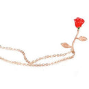 Ladies Necklace With Rose Pendant I9H2