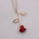 Ladies Necklace With Rose Pendant I9H2