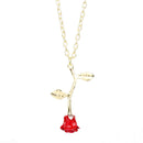 Ladies Necklace With Rose Pendant I9H2