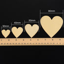 1X(160 Piece Wooden Heart Blank Wooden Heart Embellishment 30/40/50/80 Mm W